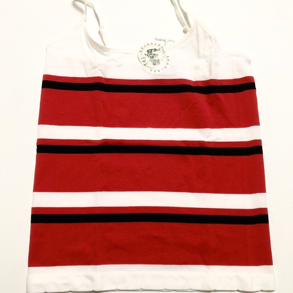 NWT 4pc Grip Cami Tank Top Lot L/XL Striped Nylon Spandex Red Yellow Black Orang - Picture 3 of 8